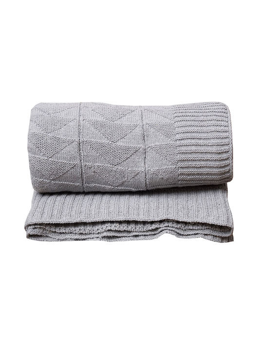 Viopros Blanket Knitted Sofa 125x170cm. Gray