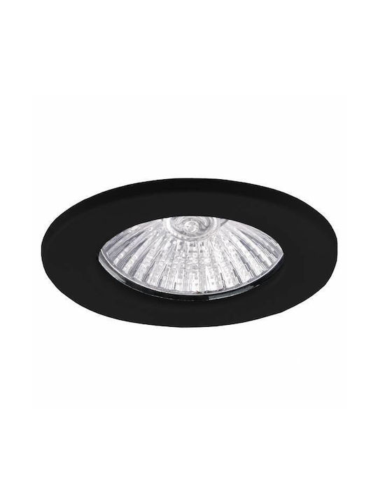 Στρογγυλό Μεταλλικό Χωνευτό Σποτ με Ενσωματωμένο LED και Ψυχρό Λευκό Φως σε Μαύρο χρώμα 5.5x5.5cm