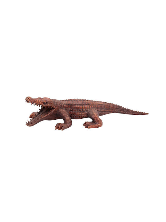 Wooden Crocodile 46x18x12cm Brown