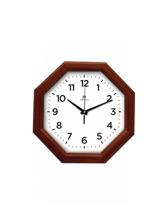 Justaminute Wall Clock Wooden Brown