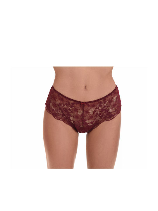 Miss Rosy Women's Brazil Seamless with Lace Burgundy