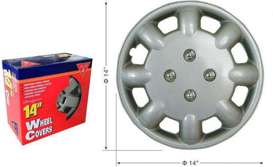 Tpster Car Hubcap Set 14" 4pcs Gray