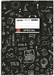 Doodle Ruled Notebook B5 50 Sheets Black