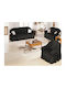 Mit Voulán Elastische Abdeckung für Wohnzimmerset Schwarz 1Stück SET-321-BLACK