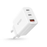 Tech-Protect Charger Without Cable with USB-A Port and 2 USB-C Ports Power Delivery / Quick Charge 3.0 Whites (C30W)