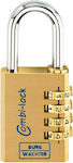 Burg Wachter Padlock Brass Combination 40mm 1pcs