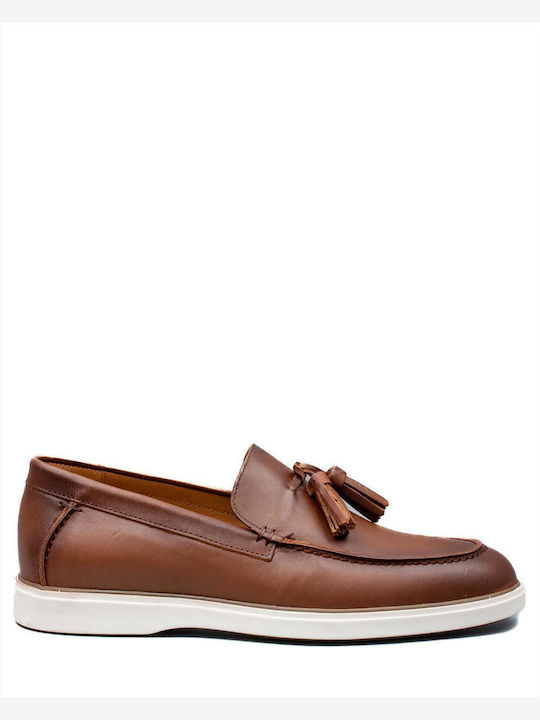 Δερμάτινα Ανδρικά Loafers σε Καφέ Χρώμα