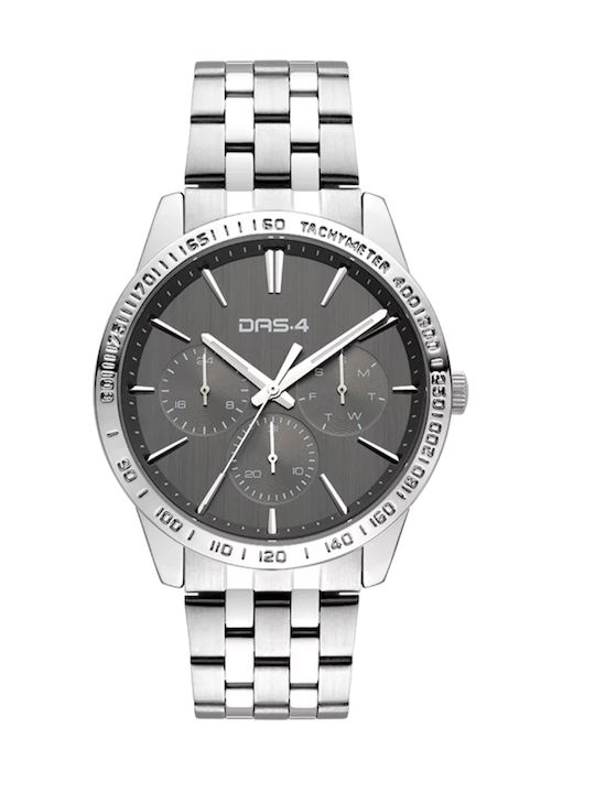 DAS.4 Ανδρικό Ρολόι 44mm Μπαταρίας με Ασημί Μετ...