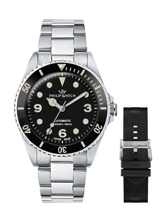 Philip Watch Ρολόι Αυτόματο με Μεταλλικό Μπρασελέ Philip Watch Ρολόι Αυτόματο με Μεταλλικό Μπρασελέ