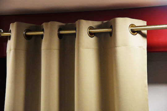 Decotelia Blackout Curtain with Grommets Beige 140x260cm