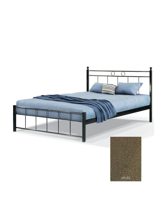 Pat Circular Semi-dublu Metalic Auriu Pentru Saltea 110x200cm