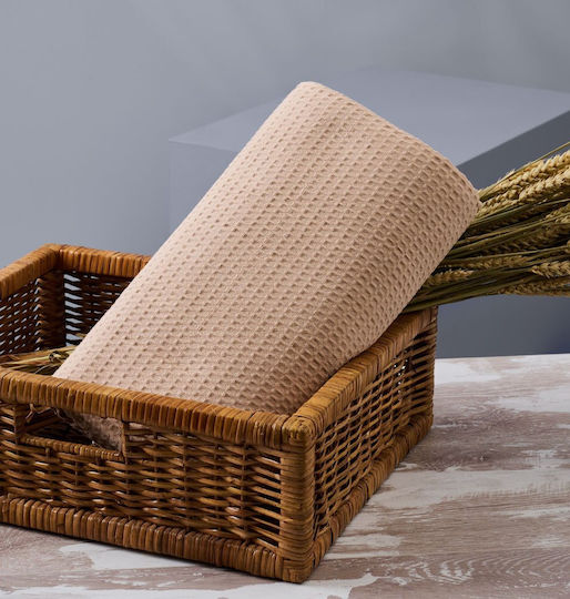 Blanc de Blanc Покривало за Хотел King Size Pique Бежов 265x280см 1бр