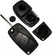Foldable Car Key Shell with Blade with 3 Buttons for Fiat