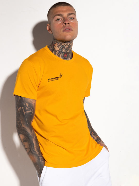Magic Bee Ανδρικό T-shirt Κοντομάνικο Κίτρινο