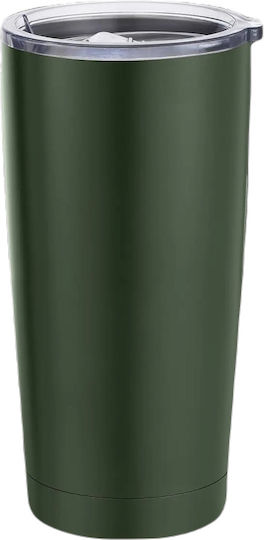 Sidirela Tower Ποτήρι Θερμός Ανοξείδωτο 600ml Πράσινο με Επιστόμιο