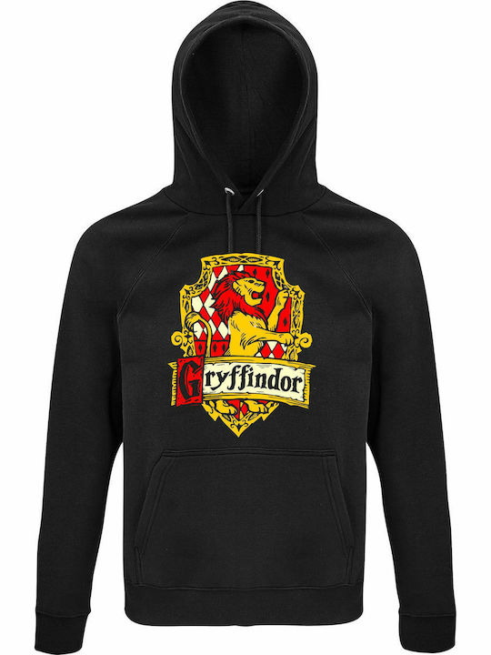 Φούτερ με Κουκούλα Harry Potter "Gryffindor σε Μαύρο χρώμα