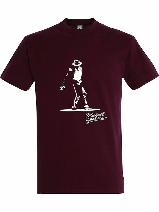 Michael Jackson T-shirt Μπορντό Βαμβακερό