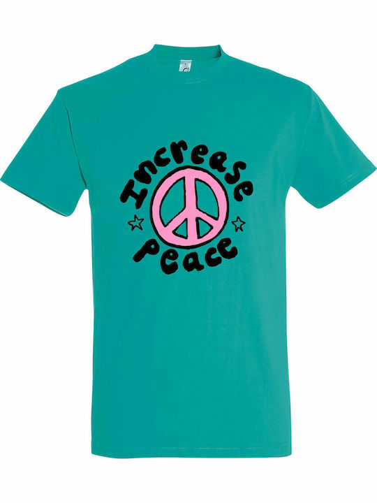 Peace Tricou Albastru Bumbac