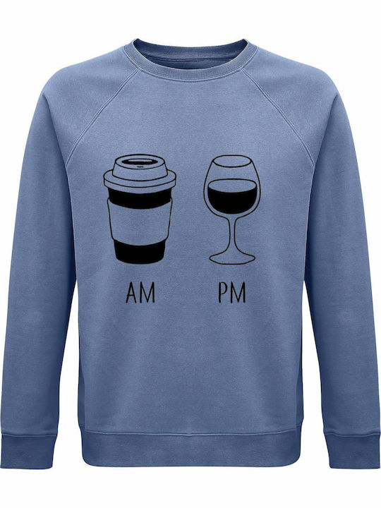 Am Coffee Sweatshirt Blue