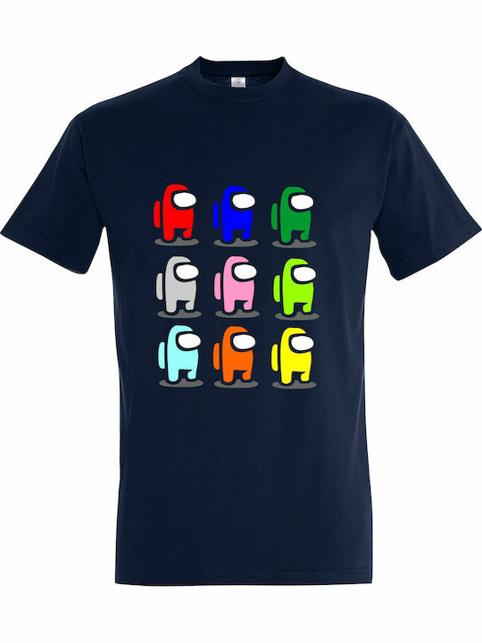 "Among Us Multicolor" T-shirt Unter uns Blau Baumwolle