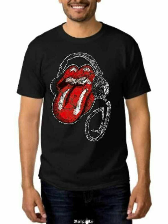 Headphones T-shirt Rolling Stones Black