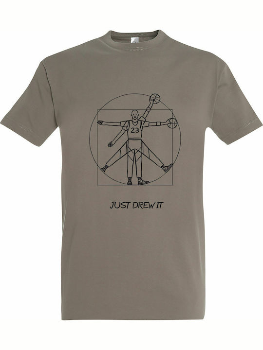 Just Drew it, Jordan T-shirt Γκρι Βαμβακερό