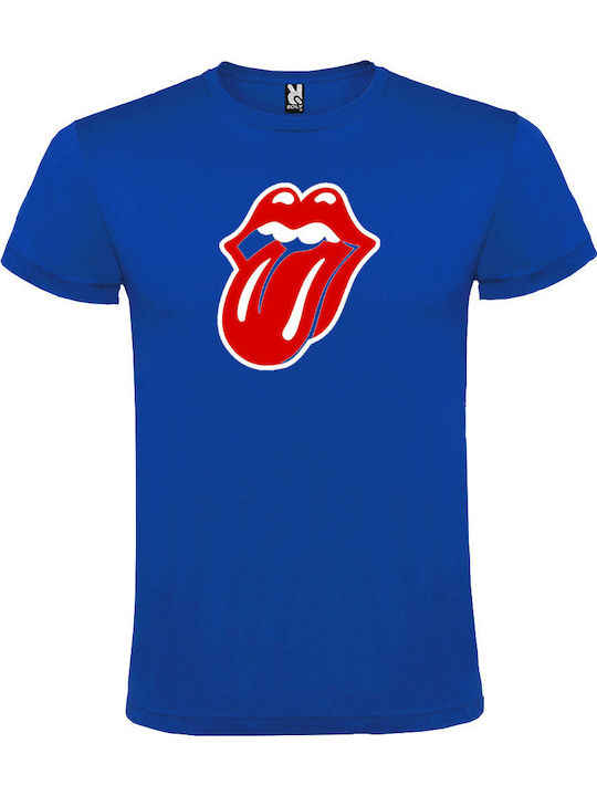 logo T-shirt Rolling Stones Μπλε