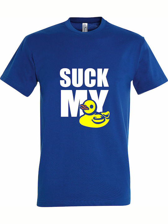 Suck My Duck Tricou Albastru Bumbac