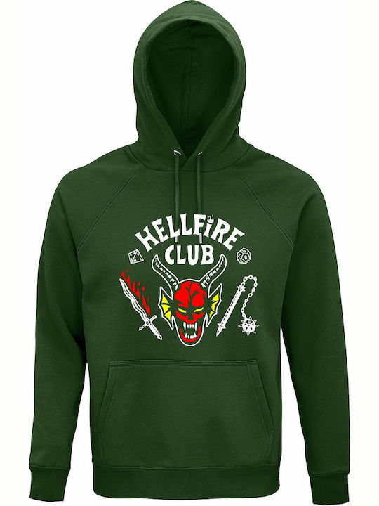 Φούτερ με Κουκούλα Hellfire Club σε Πράσινο χρώμα