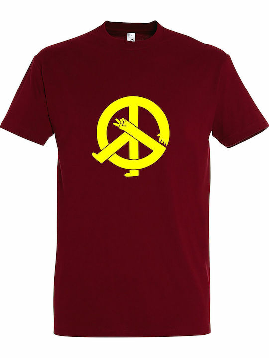 T-shirt Peace σε Κόκκινο χρώμα