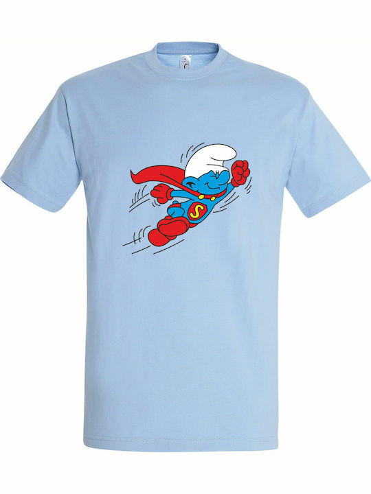 Papa Smurf Superman T-shirt Superman Hellblau B...