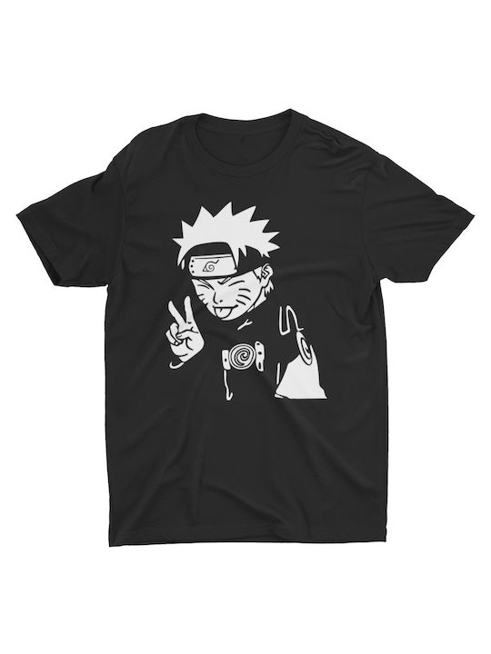 Tricou cu imprimeu Naruto Negru