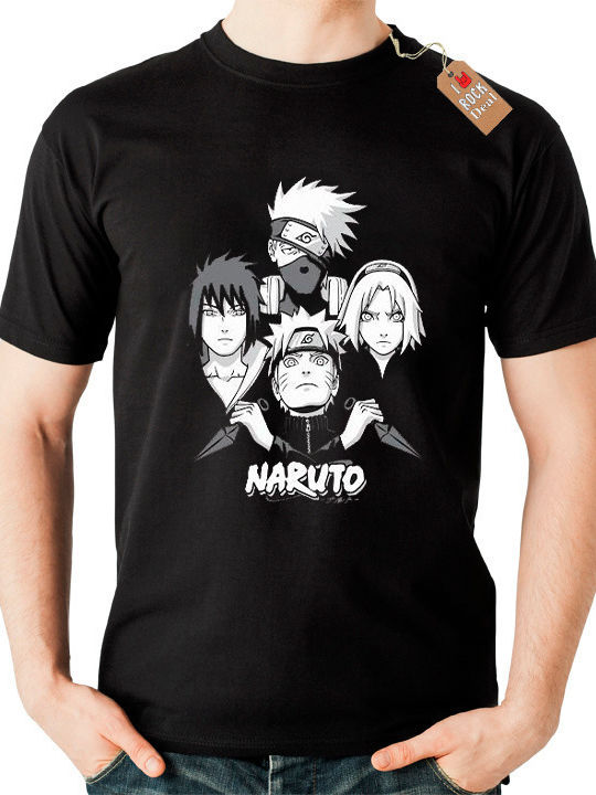 Tricou Naruto Negru Bumbac