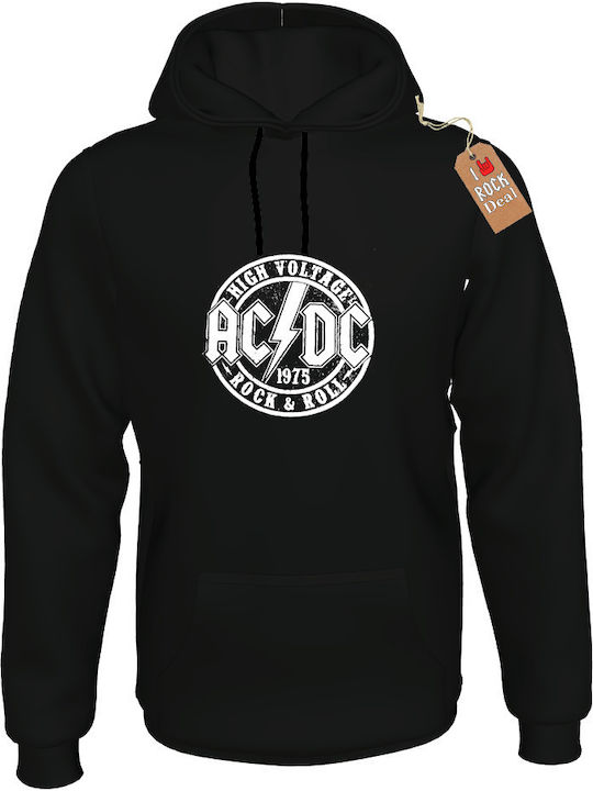 Rock Deal Acdc Hanorac Cu Glugă Negru Din Bumbac