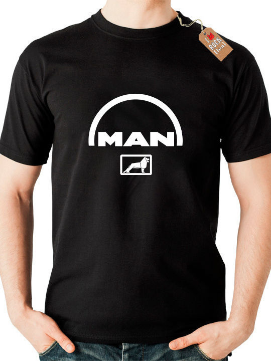 Rock Deal Man Truck M.a.n T-shirt Μαύρο Βαμβακερό