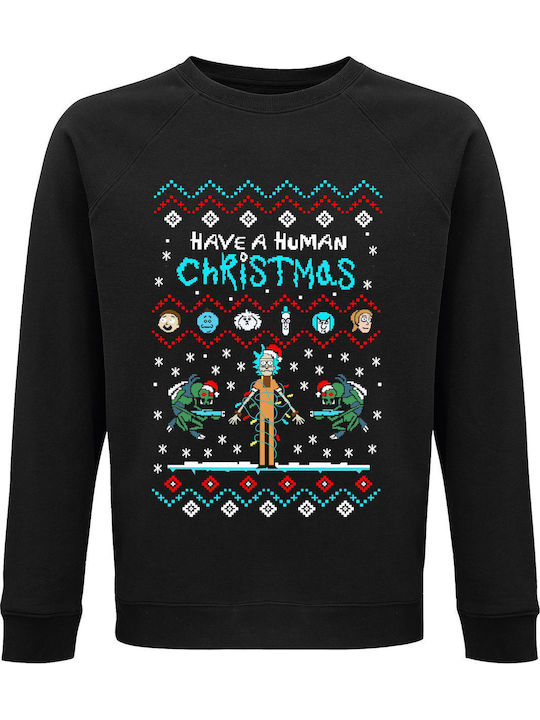 kirikoko Ugly Christmas Sweater Rick and Morty Sweatshirt Rick And Morty Black