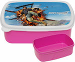 Kids Lunch Plastic Box Pink L18xW13xH6cm