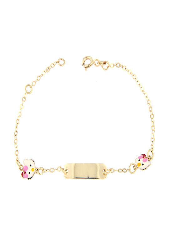 Ios Kids Bracelet ID from Gold 9K with Figure