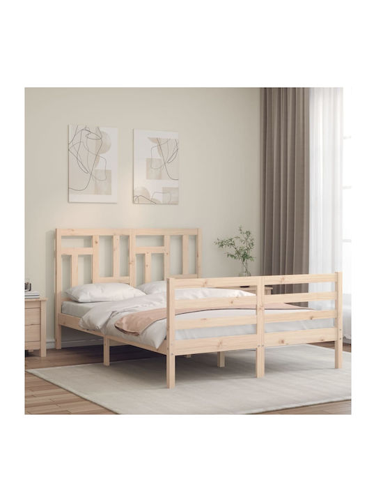 Κρεβάτι Ημίδιπλο από Μασίφ Ξύλο Φυσικό για Στρώμα 120x200cm