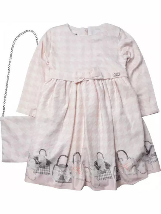 Kinderkleid Langärmelig Set mit Accessoires Rosa