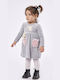 Evita Kids Dress Velvet Long Sleeve Gray