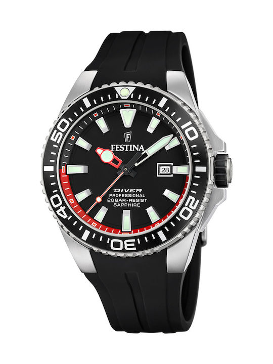Festina Ανδρικό Ρολόι 45mm Μπαταρίας με Μαύρο Κ...