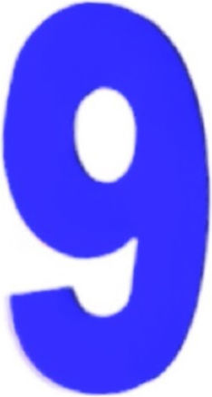 Hausnummer 9 in Blau Farbe 3cm 6308010000019
