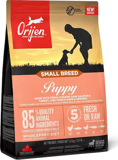 Orijen Puppy Small Breed 1.8kg Ξηρά Τροφή χωρίς Σιτηρά για Κουτάβια Μικρόσωμων Φυλών με Γαλοπούλα, Κοτόπουλο και Σολομό