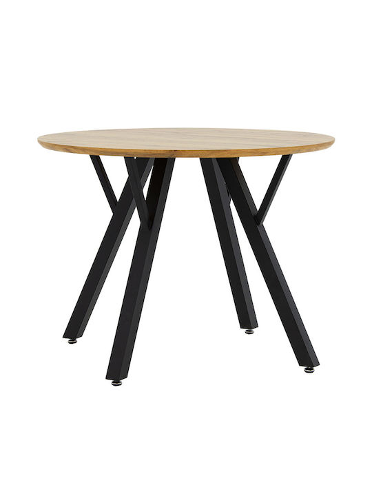 Annie Table Dining Room Wooden with Metal Frame 100x100x76cm