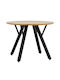 Annie Table Dining Room Wooden with Metal Frame 100x100x76cm