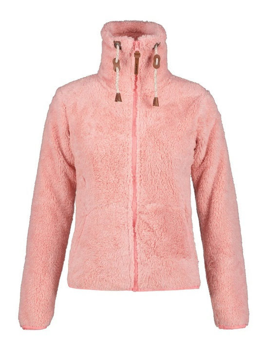 Icepeak Colony Fleece Γυναικεία Ζακέτα με Φερμουάρ σε Ροζ Χρώμα