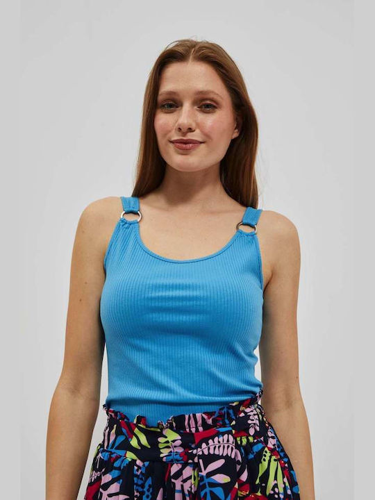 Make your image Women's Summer Blouse Sleeveless Blue