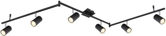 Globo Lighting Πλαφονιέρα Οροφής 180εκ. Μαύρη με Ντουί GU10