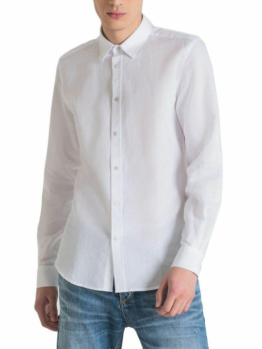 Antony Morato Men's Shirt Long Sleeve Cotton White